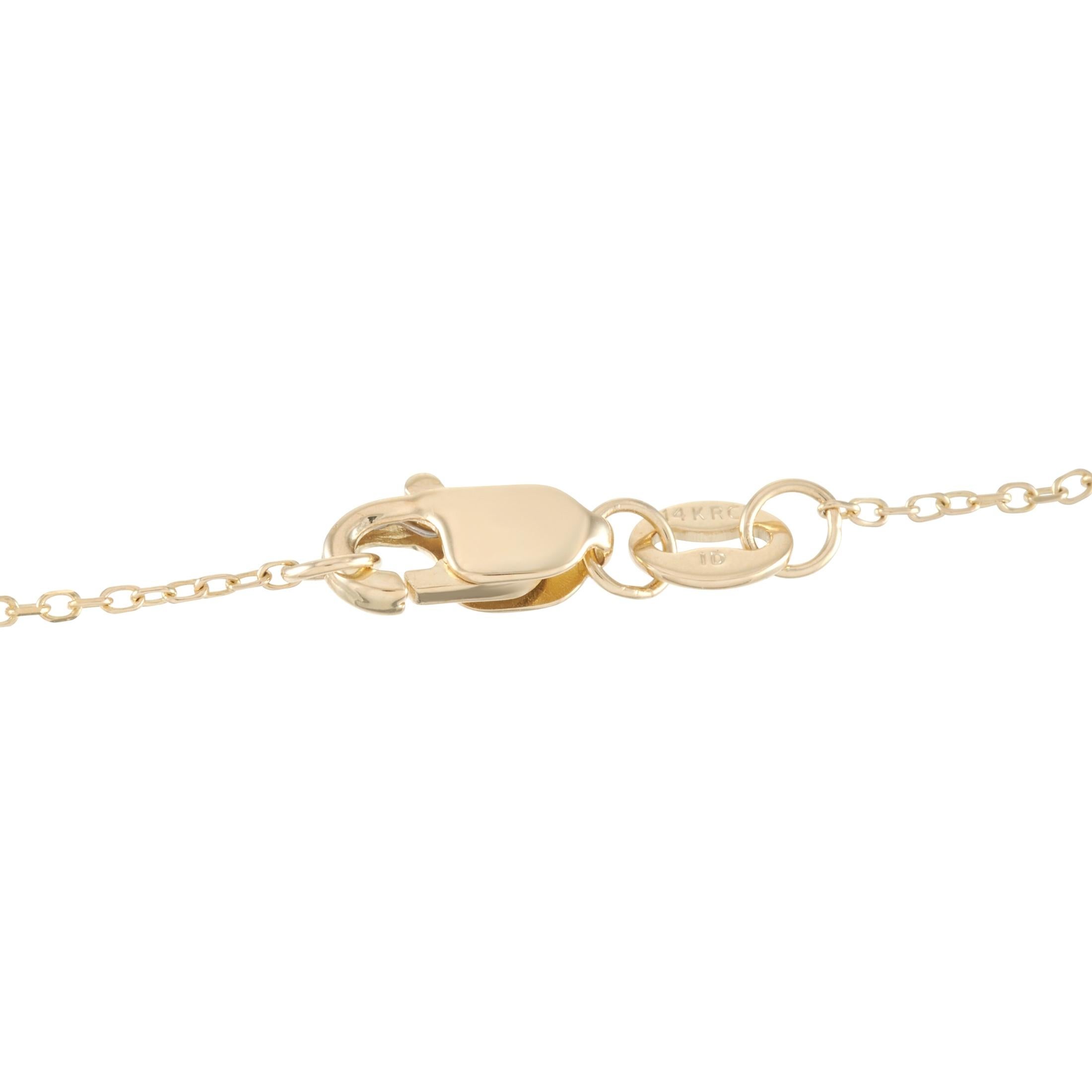 Round Cut LB Exclusive 14K Yellow Gold 0.26 ct Diamond Love Pendant Necklace