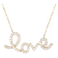 LB Exclusive 14K Yellow Gold 0.26 ct Diamond Love Pendant Necklace