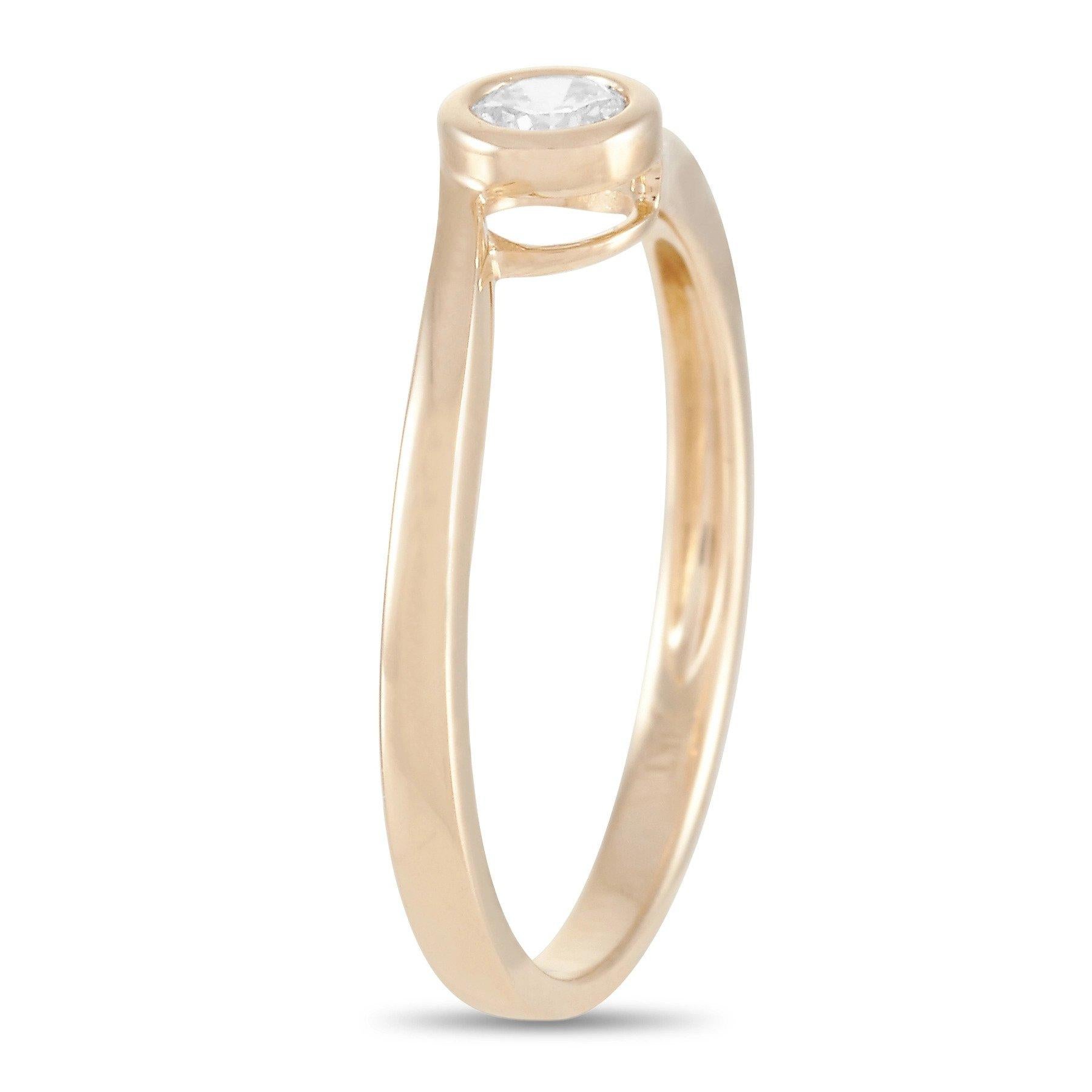 This LB Exclusive ring is made of 14K yellow gold and embellished with a 0.26 ct diamond stone. The ring weighs 1.7 grams and boasts band thickness of 2 mm and top height of 4 mm, while top dimensions measure 4 by 4 mm.
 
 Offered in brand new