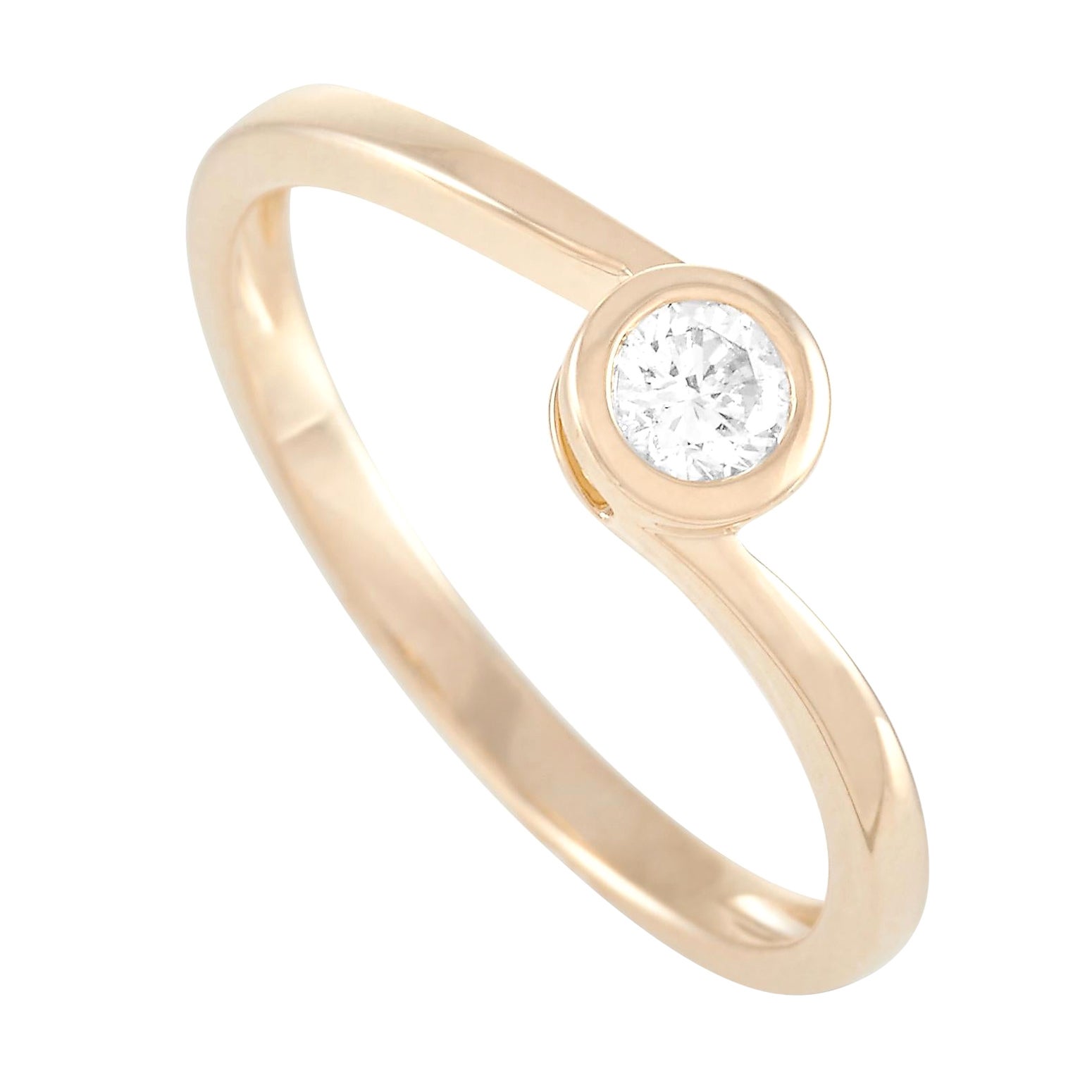 Anello con diamante da 0,26 carati in oro giallo 14K Exclusive LB