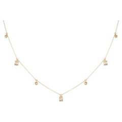 LB Exclusive 14K Yellow Gold 0.26ct Diamond Station Necklace NK01349