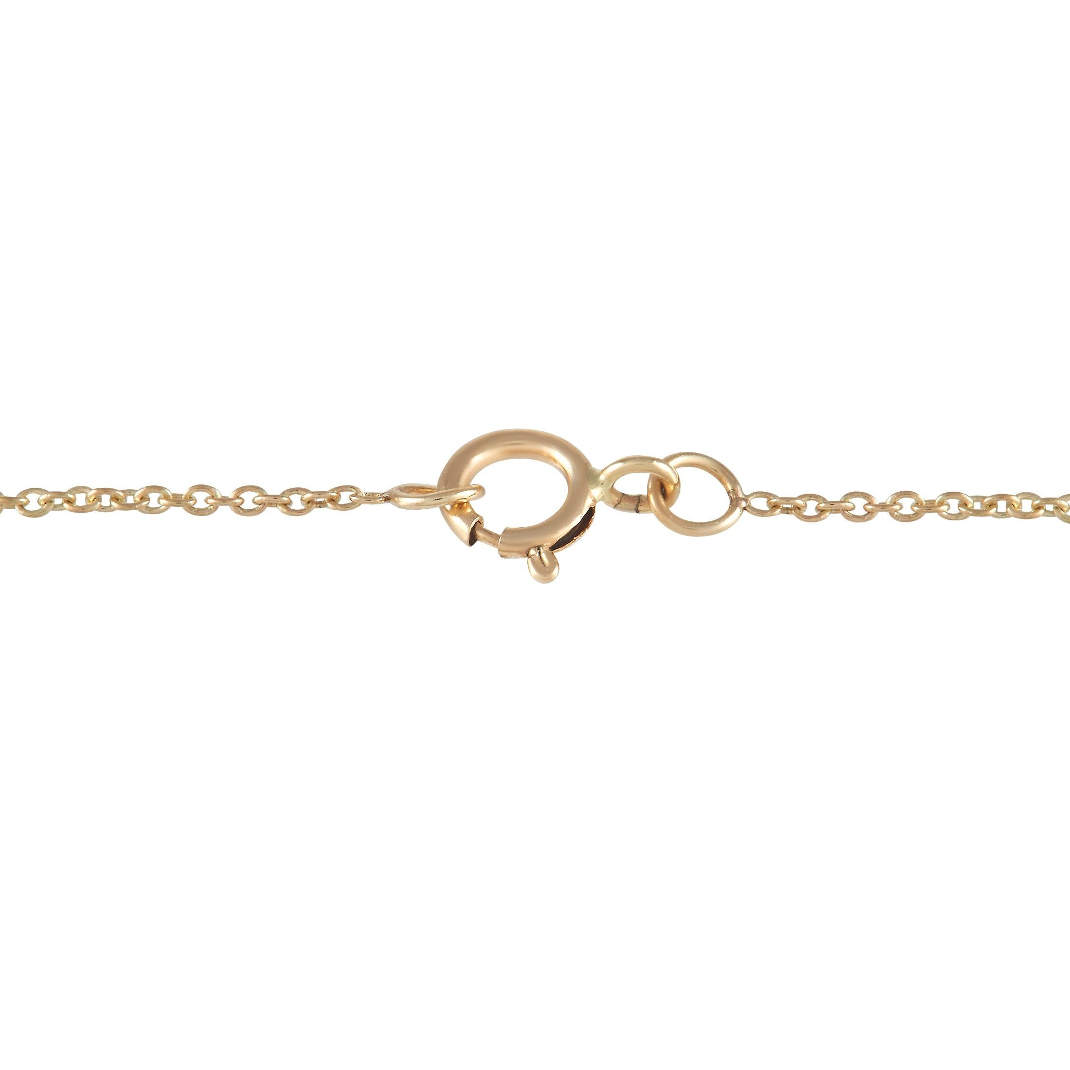 LB Exklusive Halskette, 14 Karat Gelbgold 0,27 Karat Diamant (Rundschliff)