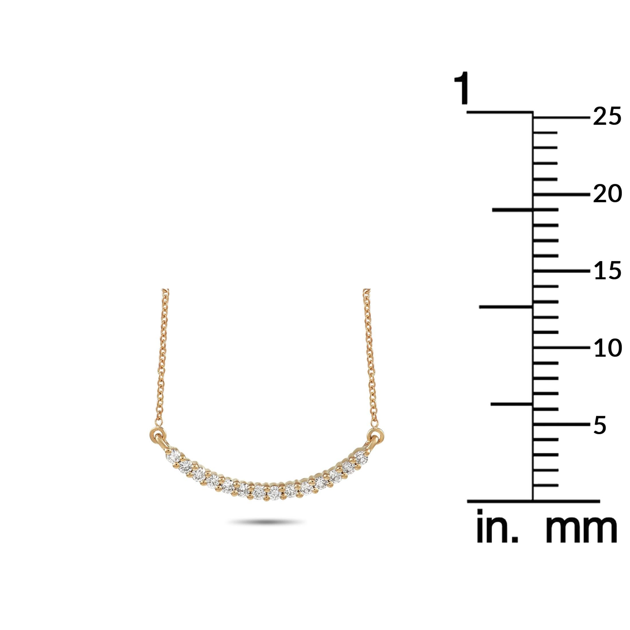 LB Exklusive Halskette, 14 Karat Gelbgold 0,27 Karat Diamant im Zustand „Neu“ in Southampton, PA