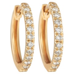 LB Exclusive 14k Yellow Gold 0.28ct Diamond Hoop Earrings