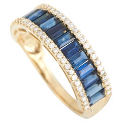 LB Exclusive 14K Yellow Gold 0.30 Ct Diamond and Sapphire Ring
