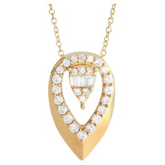 LB Exclusive Collar de lágrima de diamantes de 0,30 ct en oro amarillo de 14 quilates