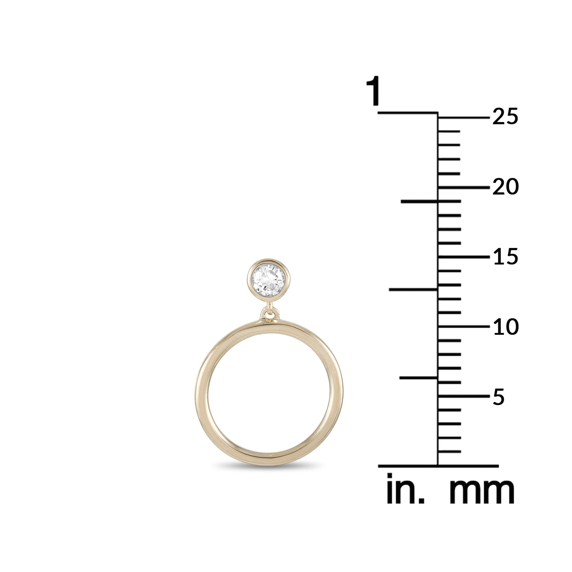 LB Exklusive Ohrringe aus 14 Karat Gelbgold mit 0,31 Karat Diamanten (Rundschliff) im Angebot