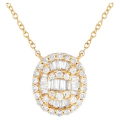 LB Exclusive 14K Gelbgold 0,31ct Diamant Cluster Halskette PN14719