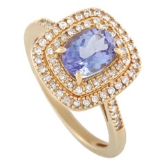 LB Exclusive 14K Yellow Gold 0.33 Ct Diamond and Tanzanite Ring