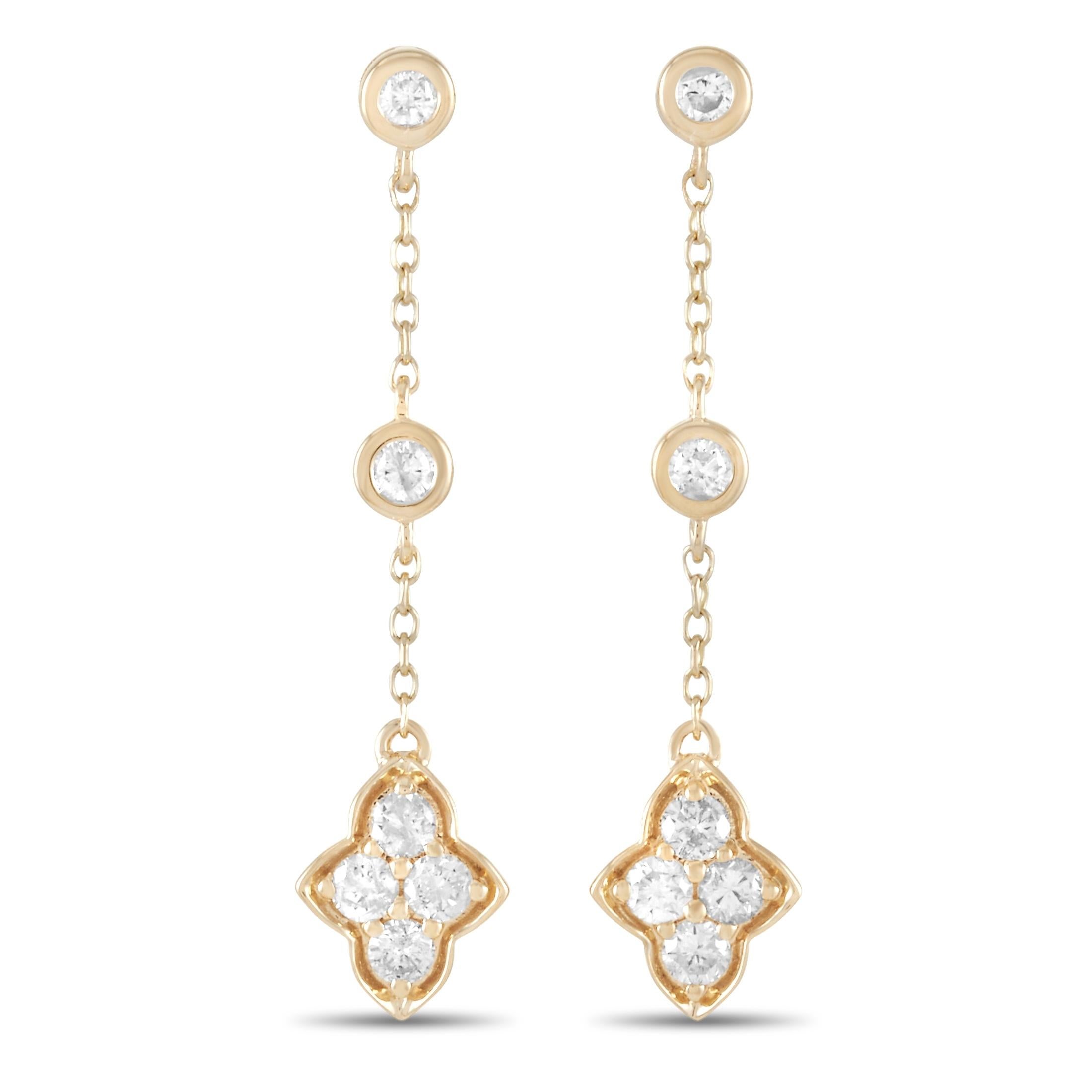 LB Exclusive 14K Yellow Gold 0.33 Ct Diamond Earrings In New Condition For Sale In Southampton, PA