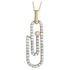 LB Exclusive 14K Yellow Gold 0.33ct Diamond Paperclip Necklace