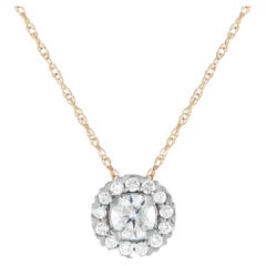 LB Exclusive 14k Yellow Gold 0.33 Carat Diamond Pendant Necklace