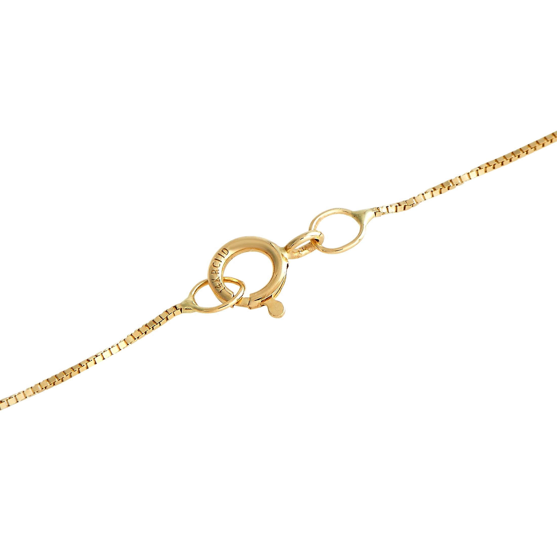 LB Exclusive 14K Gelbgold 0,33ct Diamant & Rubin Anhänger Halskette PD4-15795YRU (Rundschliff)