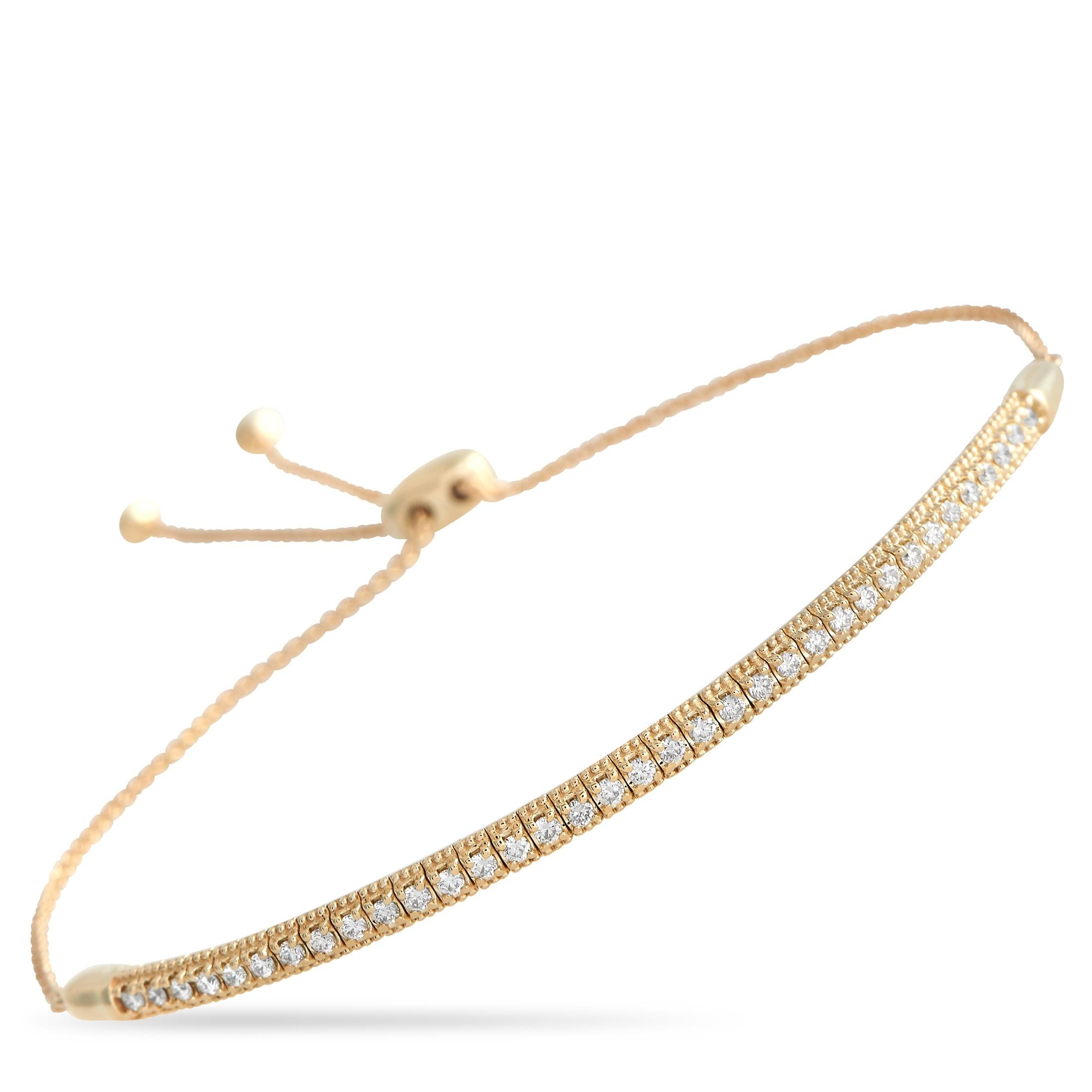 LB Exclusive 14K Yellow Gold 0.36 Ct Diamond Bracelet In New Condition In Southampton, PA