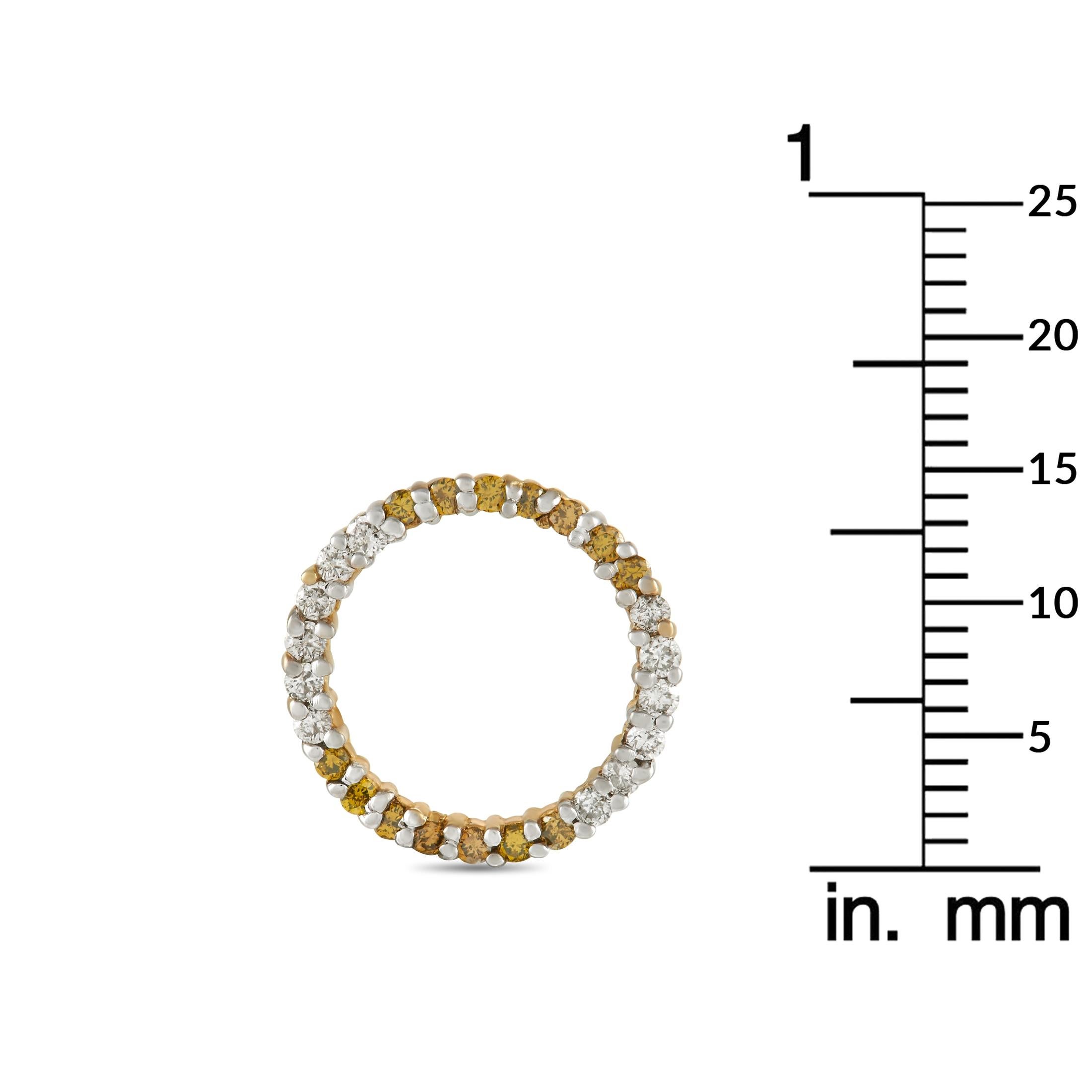Round Cut LB Exclusive 14K Yellow Gold 0.38 Ct Diamond Pendant