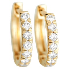 LB Exclusive 14K Yellow Gold 0.39ct Diamond Hoop Earrings