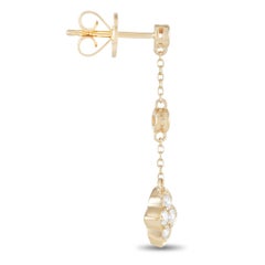 LB Exclusive Pendientes colgantes de oro amarillo de 14 quilates y diamantes de 0,40 ct.