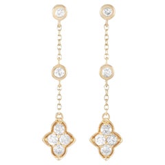 LB Exclusive 14k Yellow Gold 0.40 Carat Diamond Dangle Earrings