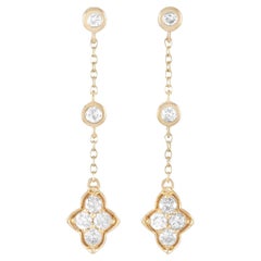 LB Exclusive Pendientes colgantes de oro amarillo de 14 quilates y diamantes de 0,40 ct.