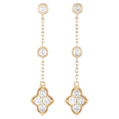 LB Exclusive Boucles d'oreilles pendantes en or jaune 14K avec 0,40ct de diamant