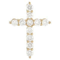 LB Exclusive 14K Yellow Gold 0.42 ct Diamond Cross Pendant