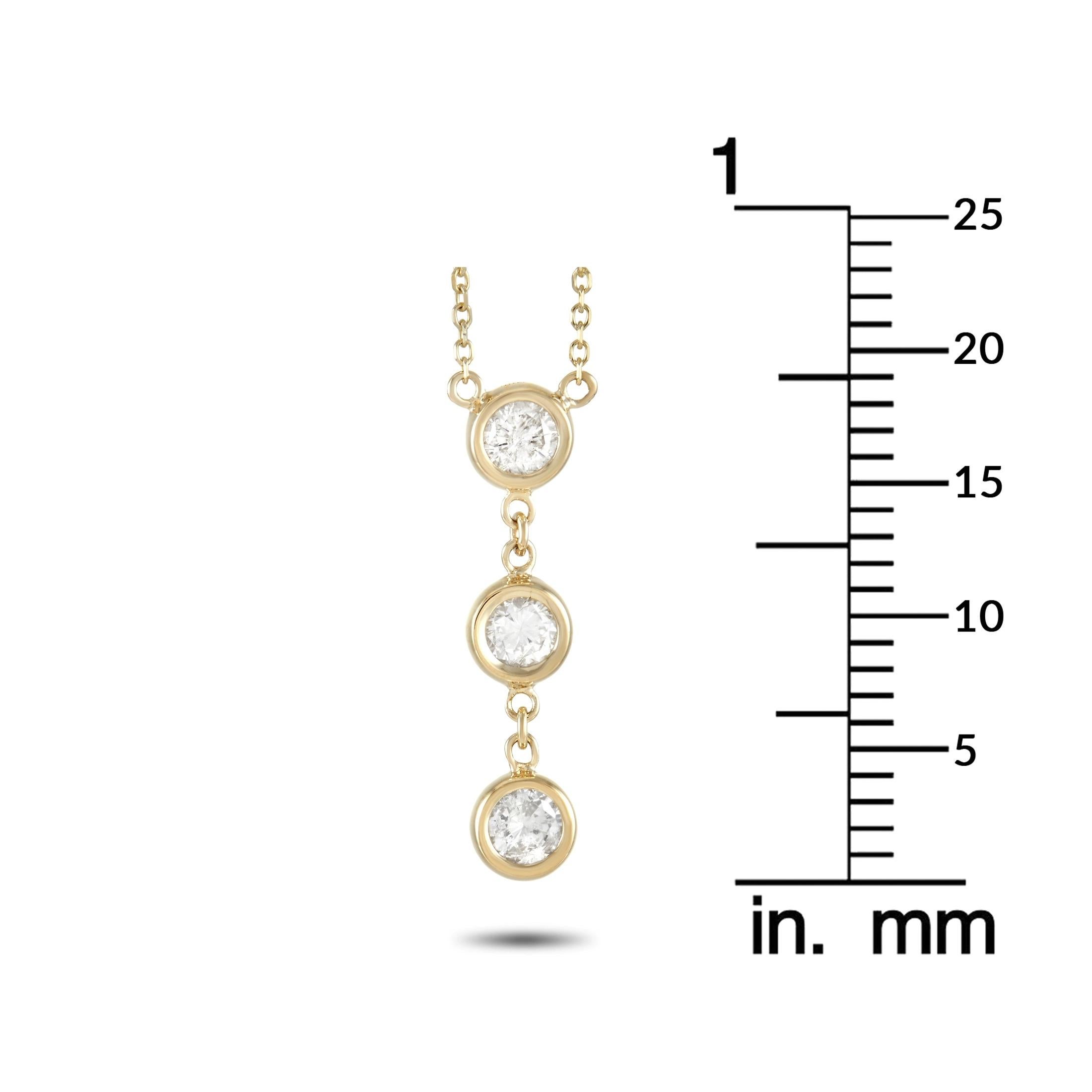 LB Exclusive 14k Yellow Gold 0.45ct Diamond Pendant Necklace In New Condition For Sale In Southampton, PA