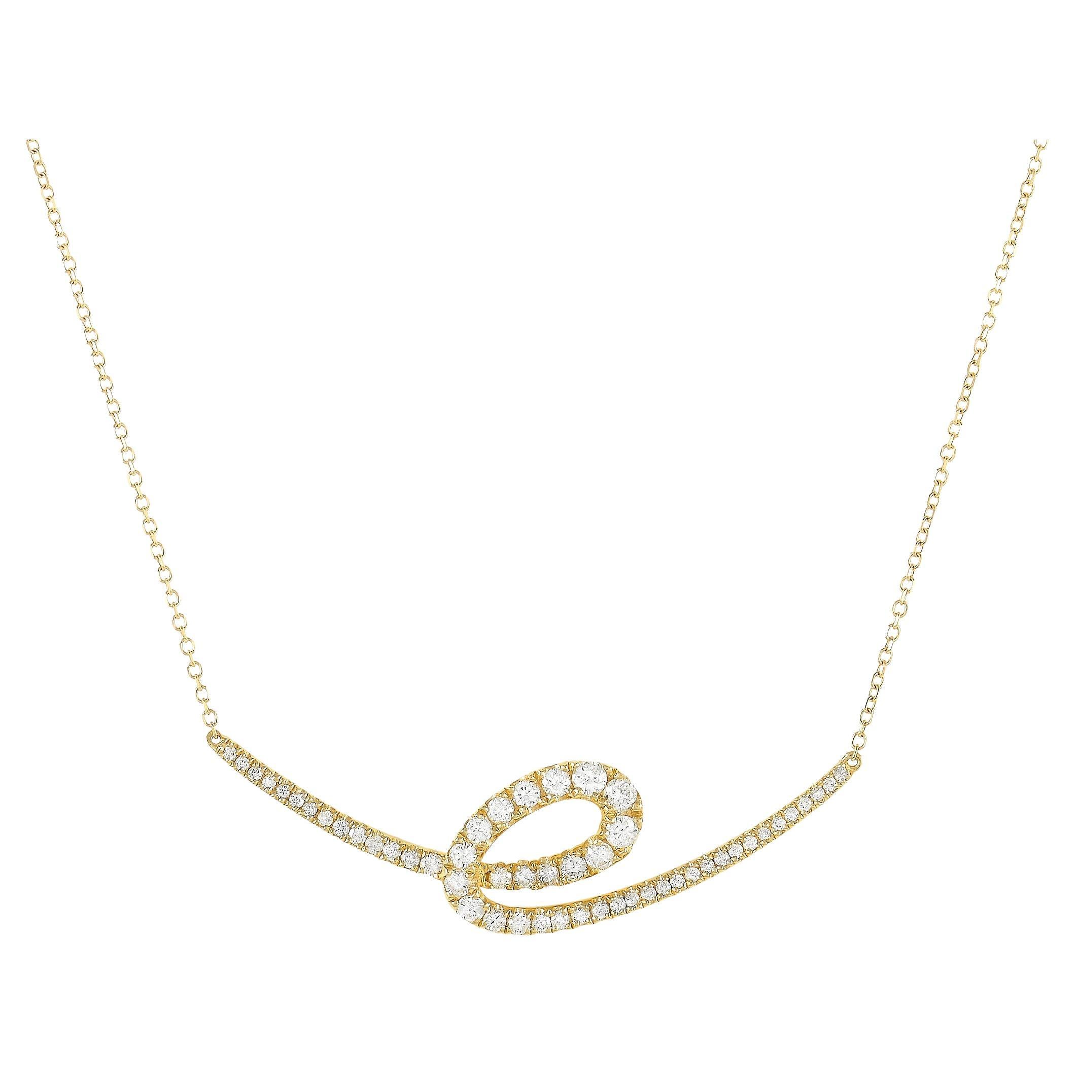 LB Exclusive 14k Yellow Gold 0.48 Carat Diamond Necklace