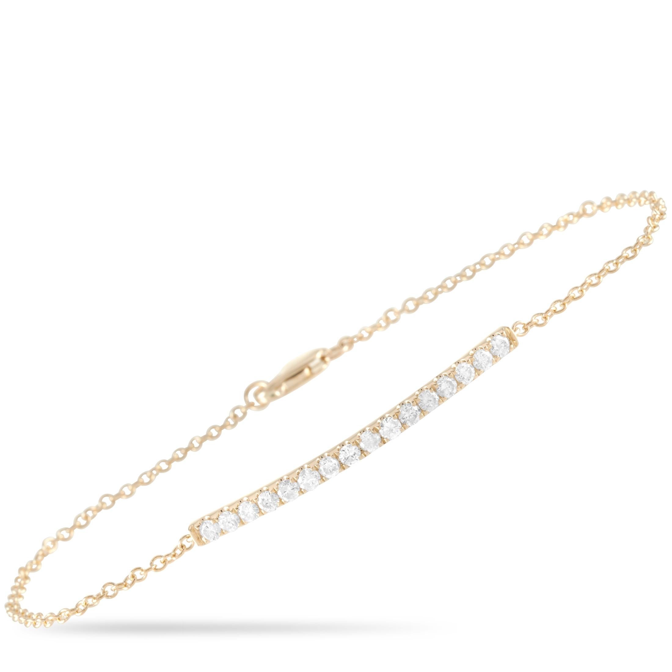 LB Exclusive 14k Yellow Gold 0.50 Carat Diamond Bracelet In New Condition In Southampton, PA