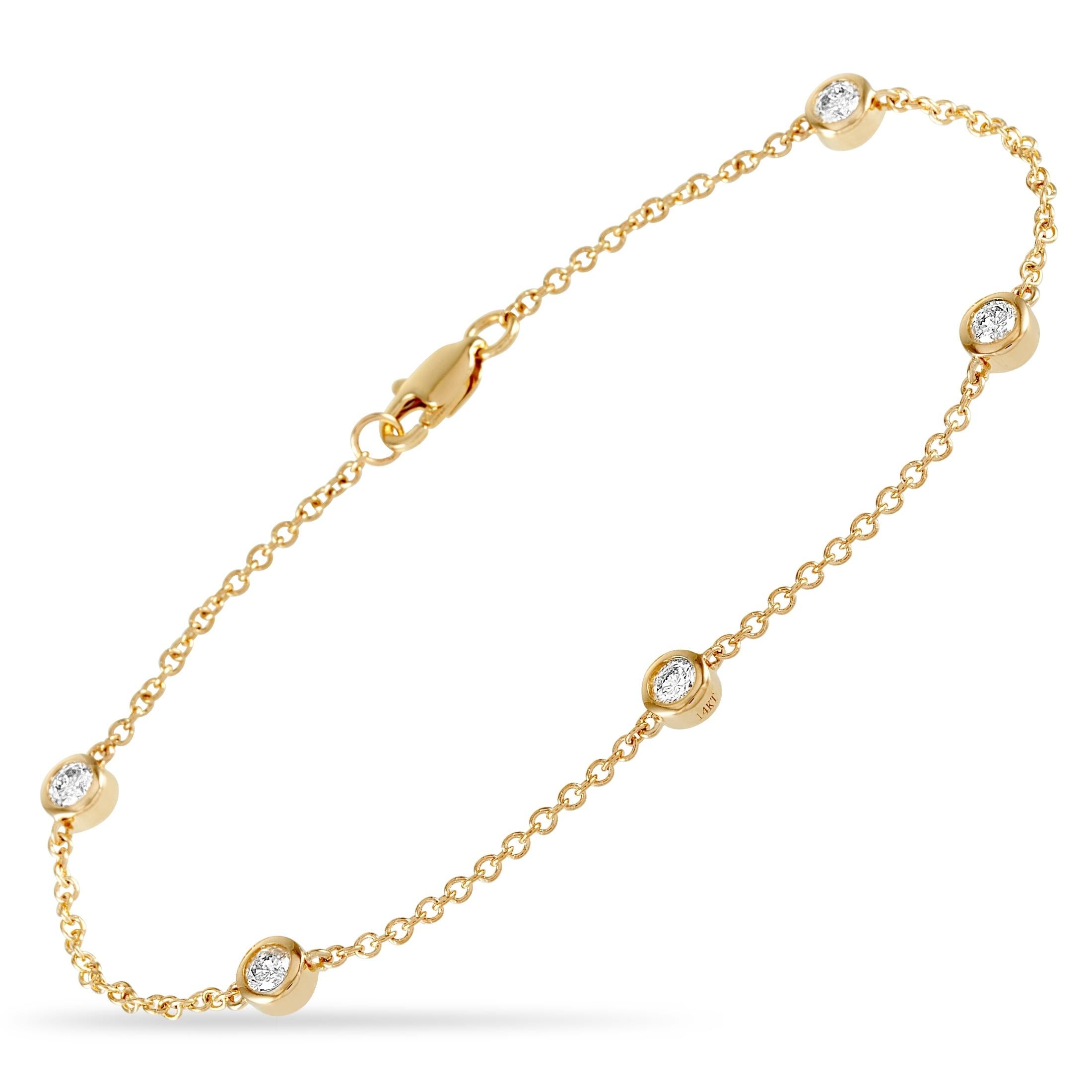 LB Exclusive Bracelet en or jaune 14 carats avec diamants 0,50 carat Neuf - En vente à Southampton, PA