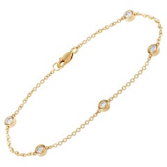 LB Exclusive Bracelet en or jaune 14 carats avec diamants 0,50 carat