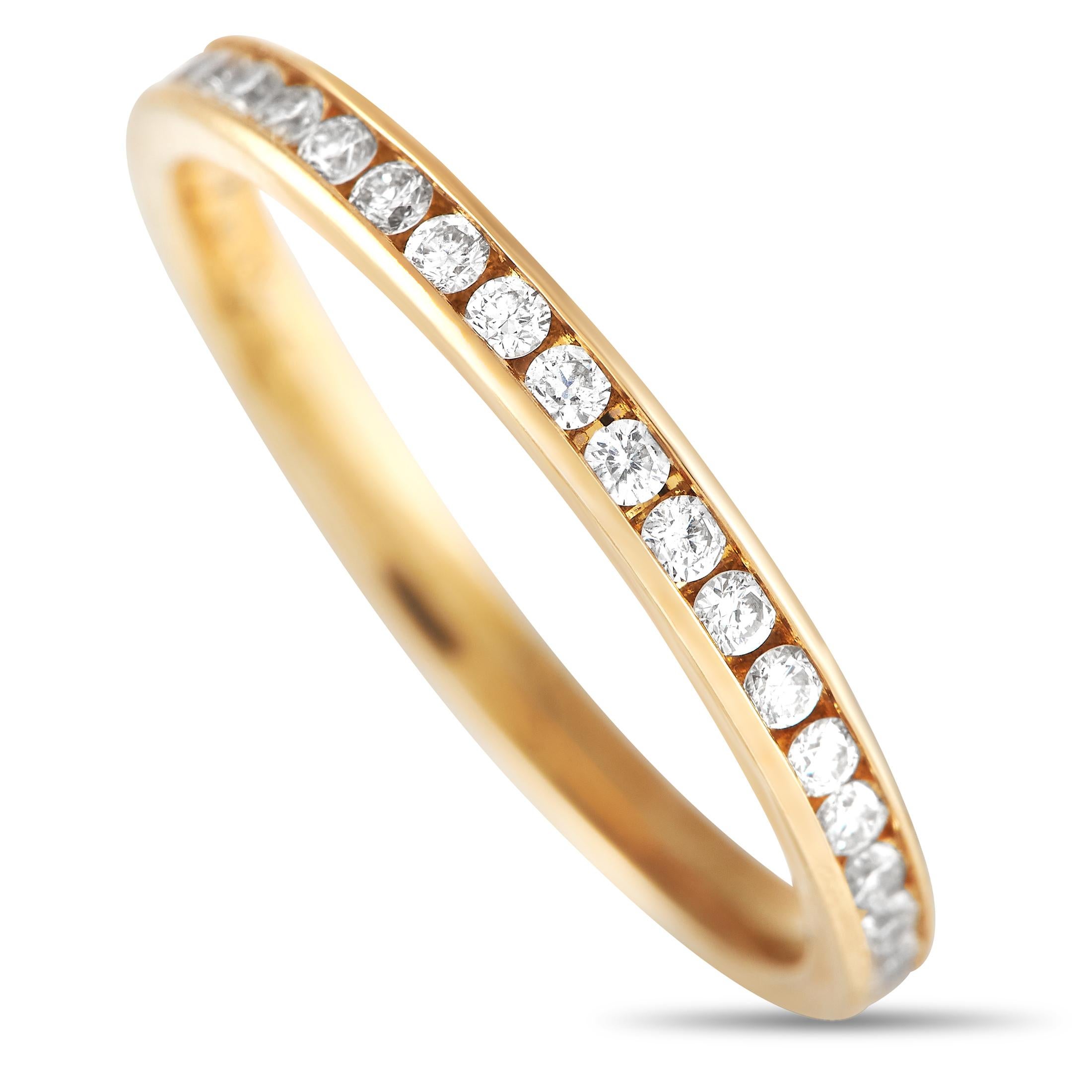 LB Exclusive 14k Yellow Gold 0.50 Carat Diamond Channel-Set Band Ring In New Condition In Southampton, PA