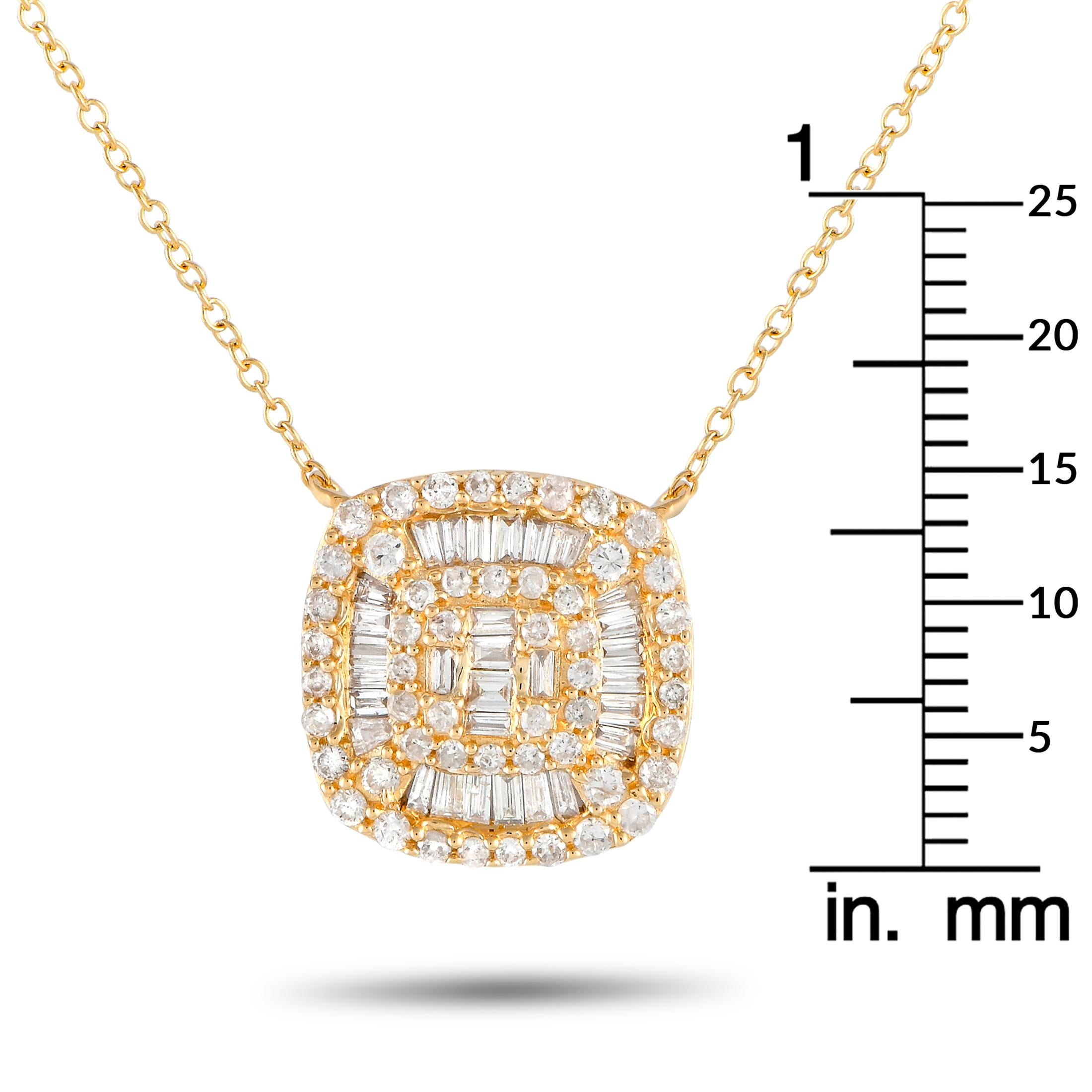 LB Exclusive Collar de oro amarillo de 14 quilates con diamantes en racimo de 0,50 ct PN14750 Corte mixto en venta