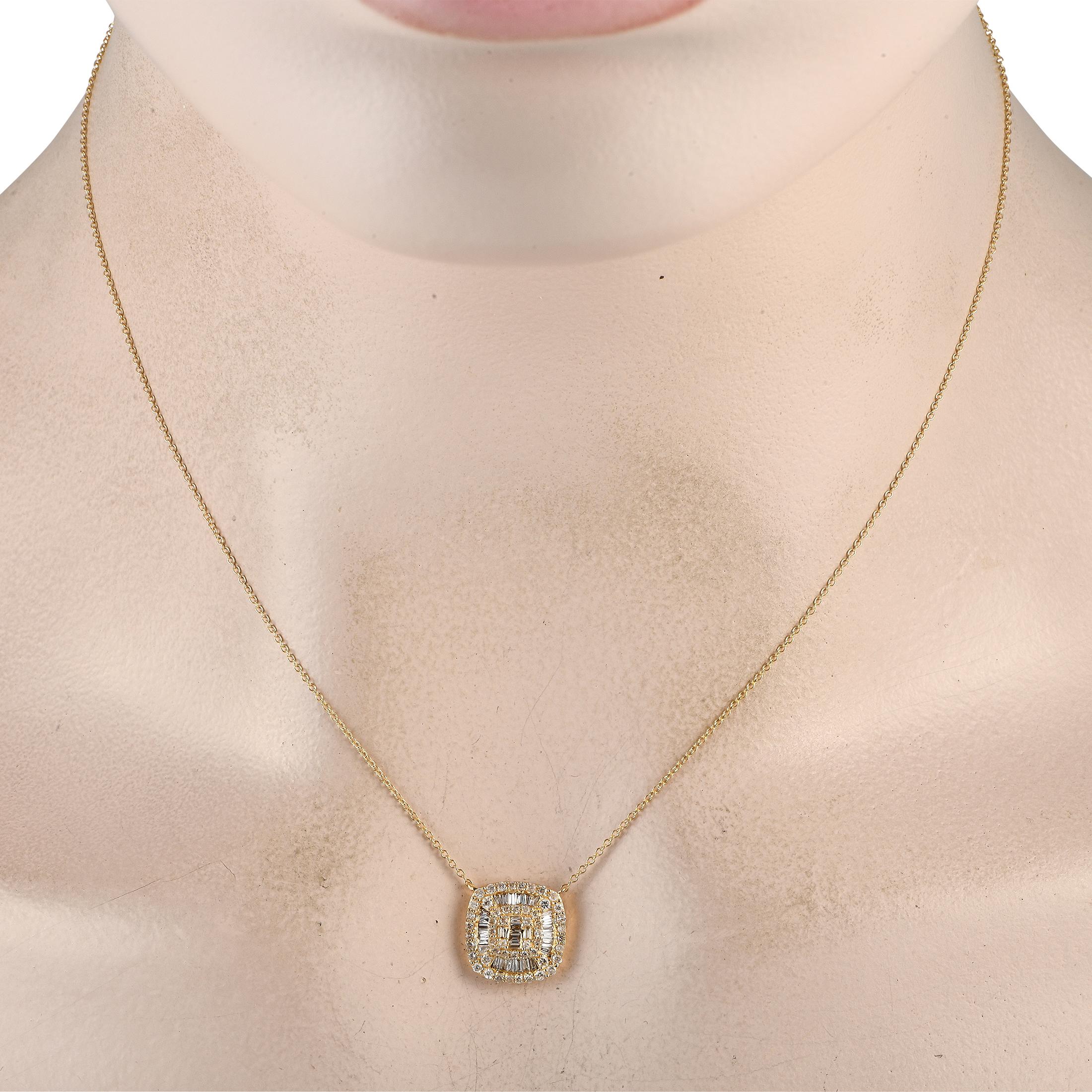 LB Exclusive Collar de oro amarillo de 14 quilates con diamantes en racimo de 0,50 ct PN14750 en Nuevo estado para la venta en Southampton, PA