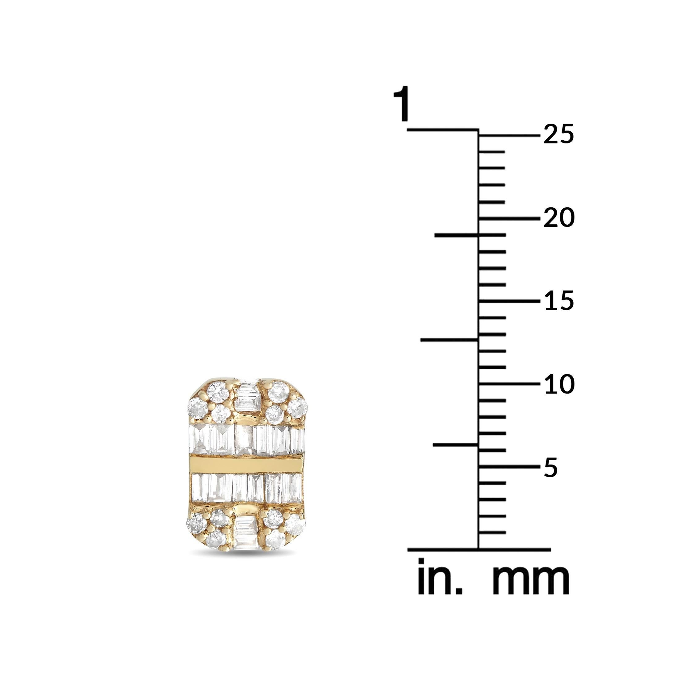 Mixed Cut LB Exclusive 14K Yellow Gold 0.50ct Diamond Earrings For Sale