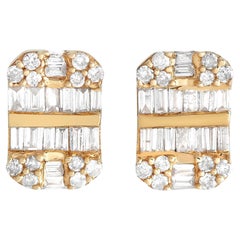 LB Exclusive Pendientes de diamantes de 0,50 ct en oro amarillo de 14 quilates