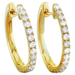 Lb Exclusive 14k Yellow Gold 0.50 Carat Diamond Hoop Earrings