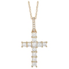 LB Exclusive 14K Yellow Gold 0.52 Ct Diamond Cross Pendant Necklace