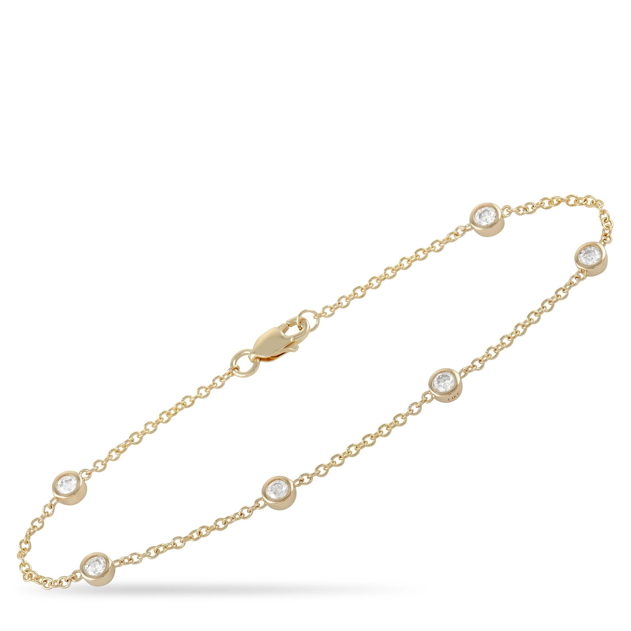 LB Exclusive Bracelet en or jaune 14 carats avec diamants 0,55 carat Neuf - En vente à Southampton, PA