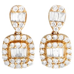 LB Exclusive 14K Yellow Gold 0.55ct Diamond Drop Earrings