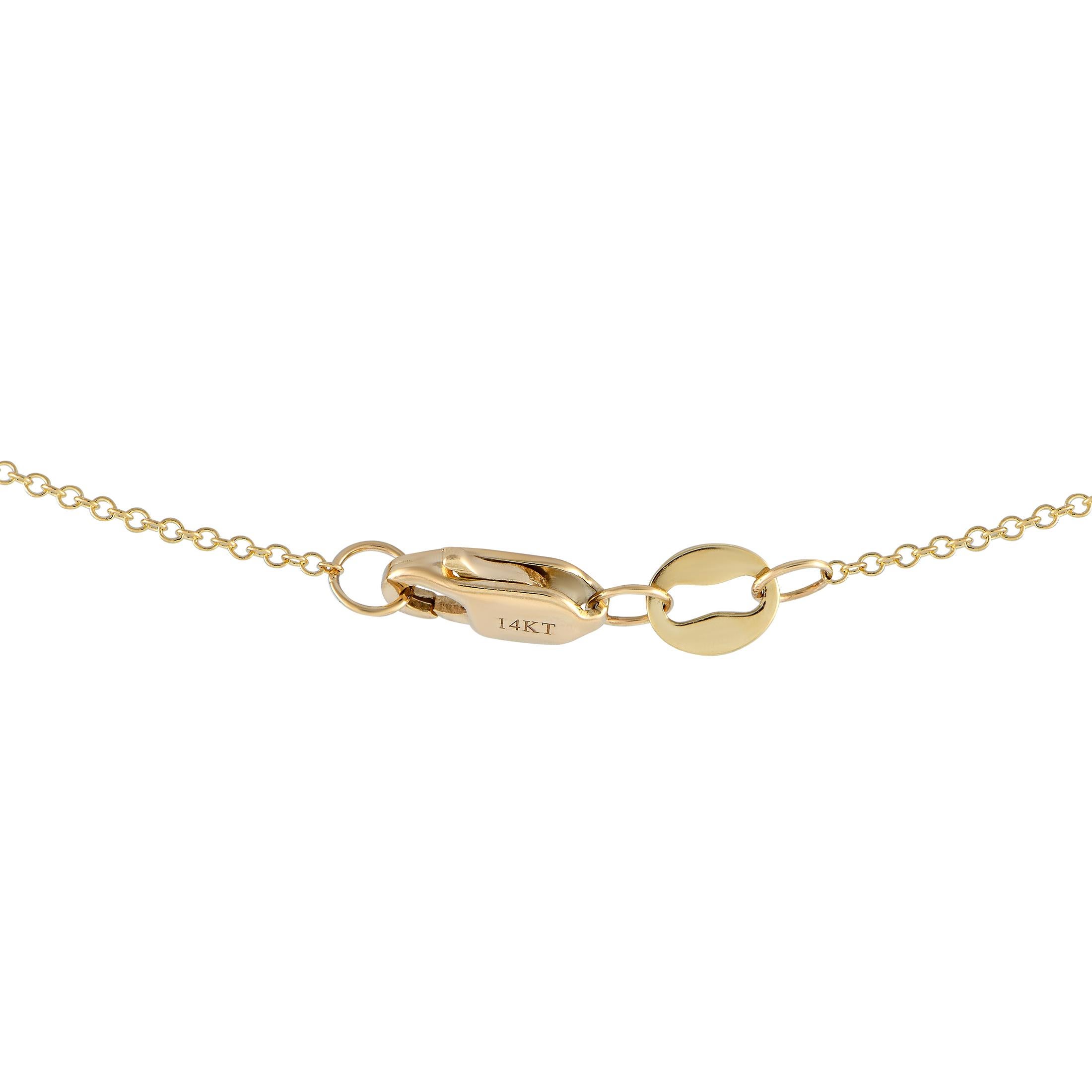 A minimalist piece of jewelry that still packs a statement. This LB Exclusive necklace has a 16\