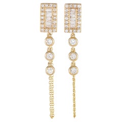 LB Exclusive 14K Yellow Gold 0.60ct Diamond Dangle Earrings