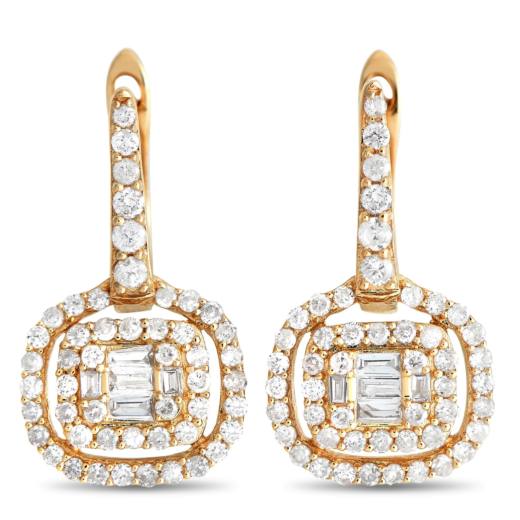 LB Exklusive 14K Gelbgold 0,68ct Diamant-Tropfen-Ohrringe im Zustand „Neu“ in Southampton, PA