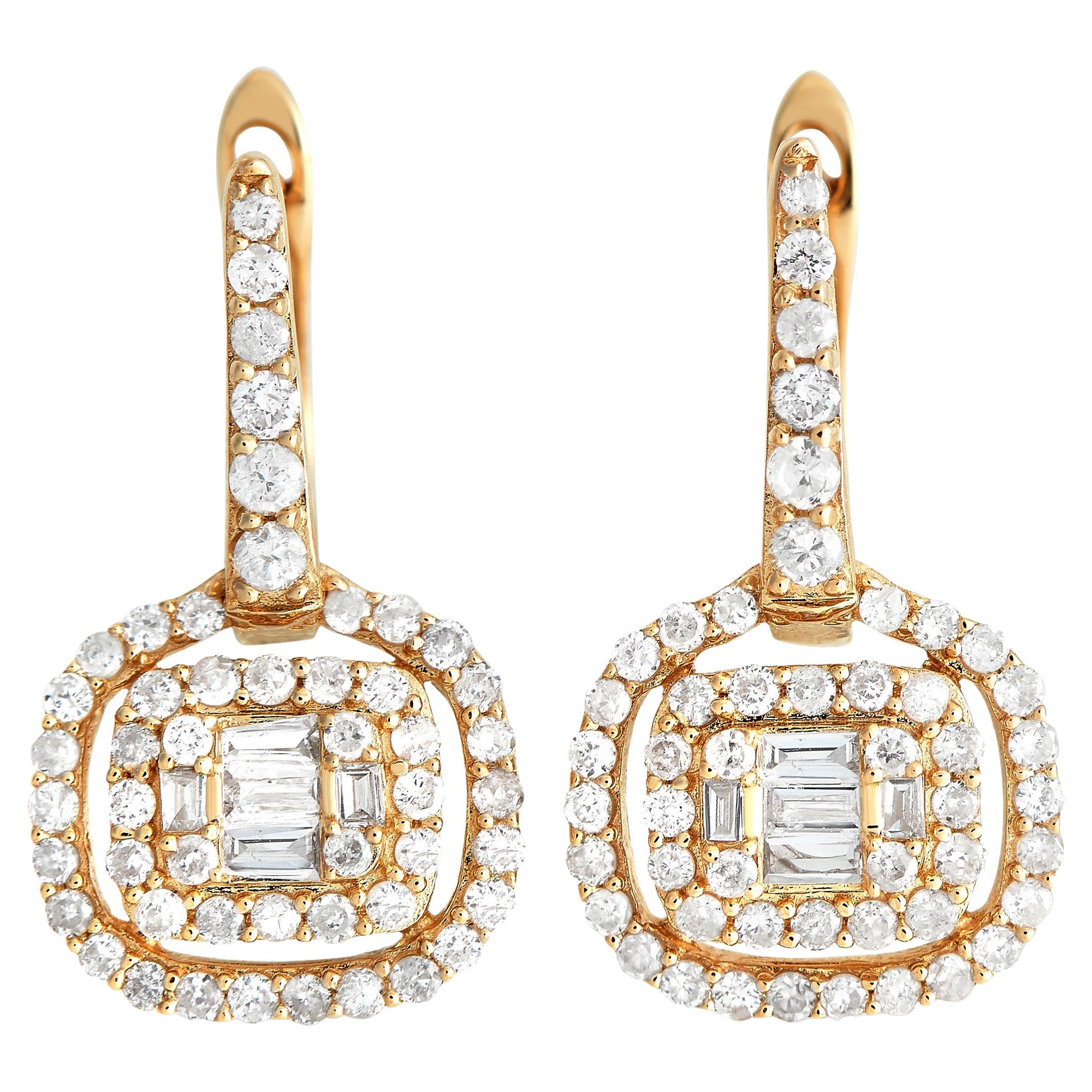 LB Exklusive 14K Gelbgold 0,68ct Diamant-Tropfen-Ohrringe
