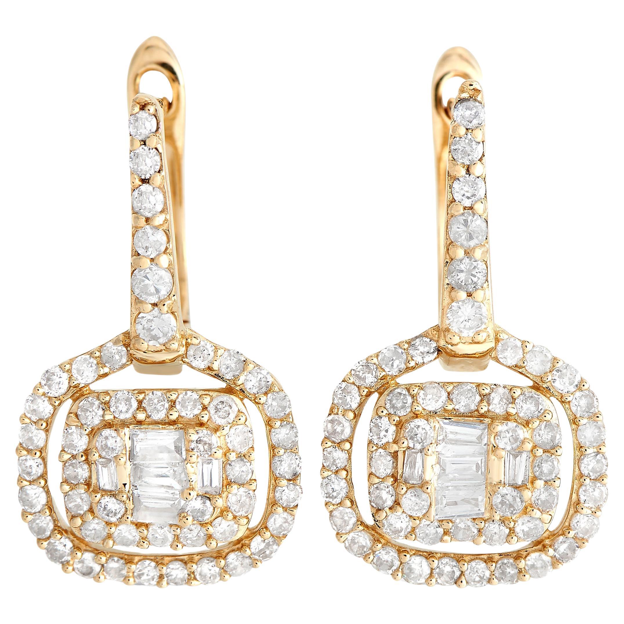 LB Exclusive 14K Yellow Gold 0.68ct Diamond Earrings ER27898 For Sale