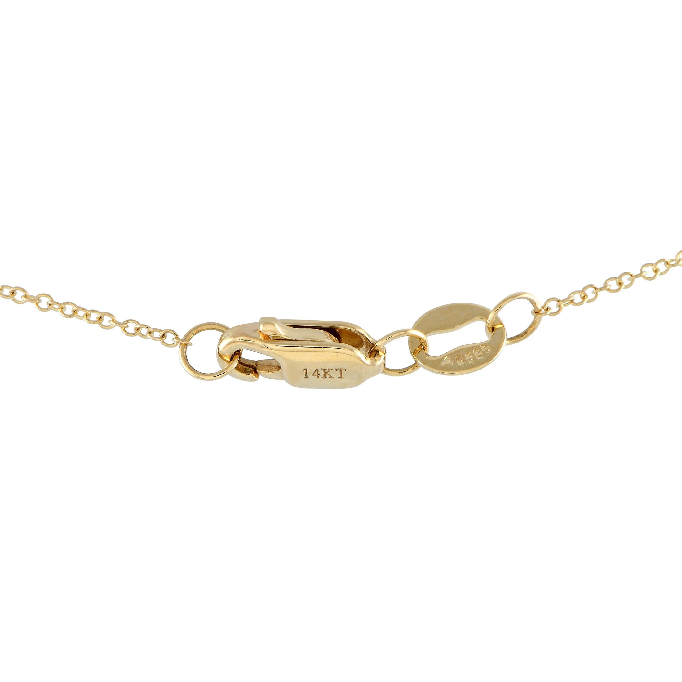 Round Cut LB Exclusive 14K Yellow Gold 0.75ct Diamond Necklace NK01377