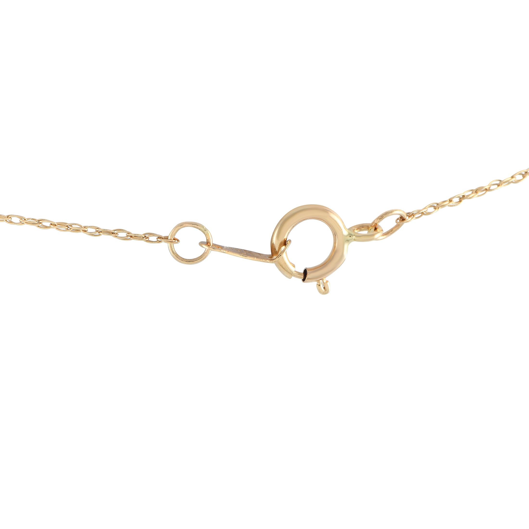 Round Cut LB Exclusive 14K Yellow Gold 0.75ct Diamond Pendant Necklace PN-15056