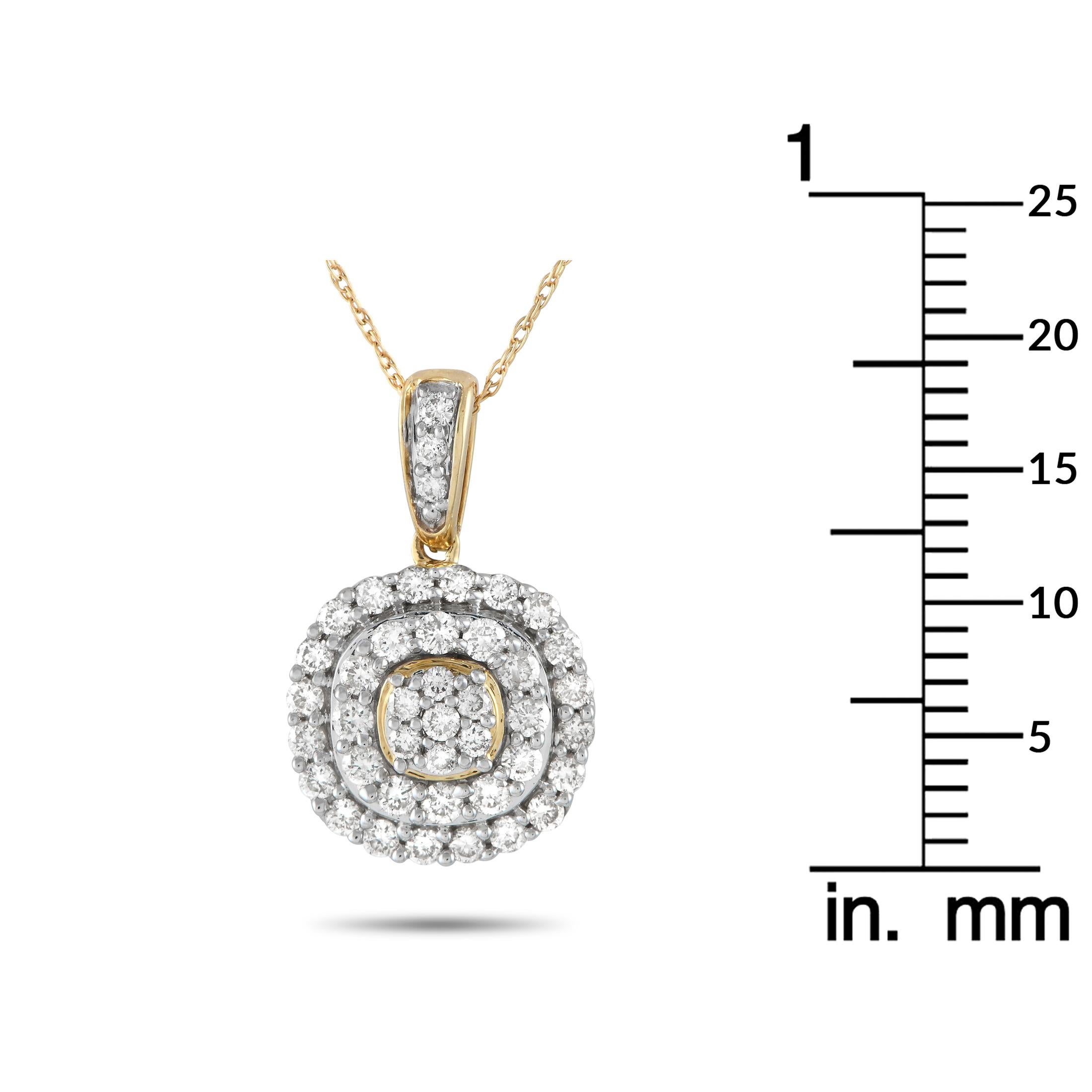 LB Exclusive 14K Yellow Gold 0.75ct Diamond Pendant Necklace PN-15056 In New Condition For Sale In Southampton, PA