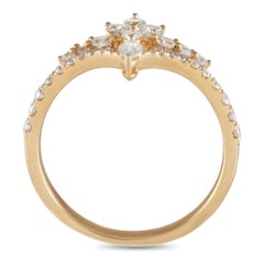 LB Exclusive 14k Yellow Gold 0.76 Carat Diamond Tiara Ring
