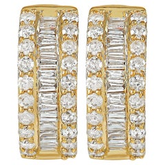 LB Exclusive 14K Yellow Gold 0.79 Ct Diamond Hoop Earrings