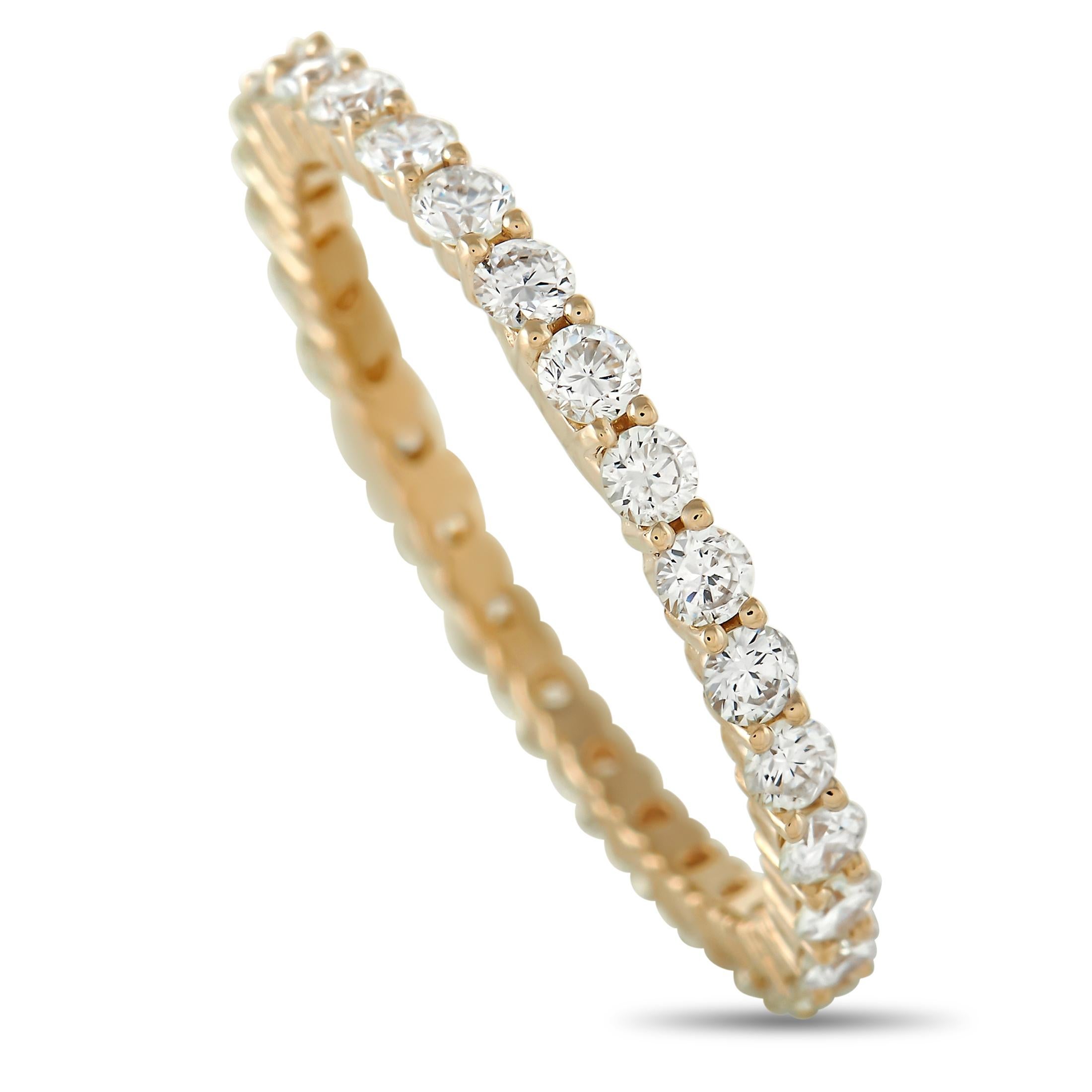 LB Exclusive 14K Yellow Gold 1.00 Ct Diamond Infinity Ring In New Condition In Southampton, PA